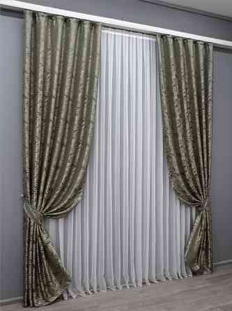 Комплект готових штор VR-Textil Жакард Magic № 1607ш Капучино 145х270 см 2 шт (33-0463) Київ