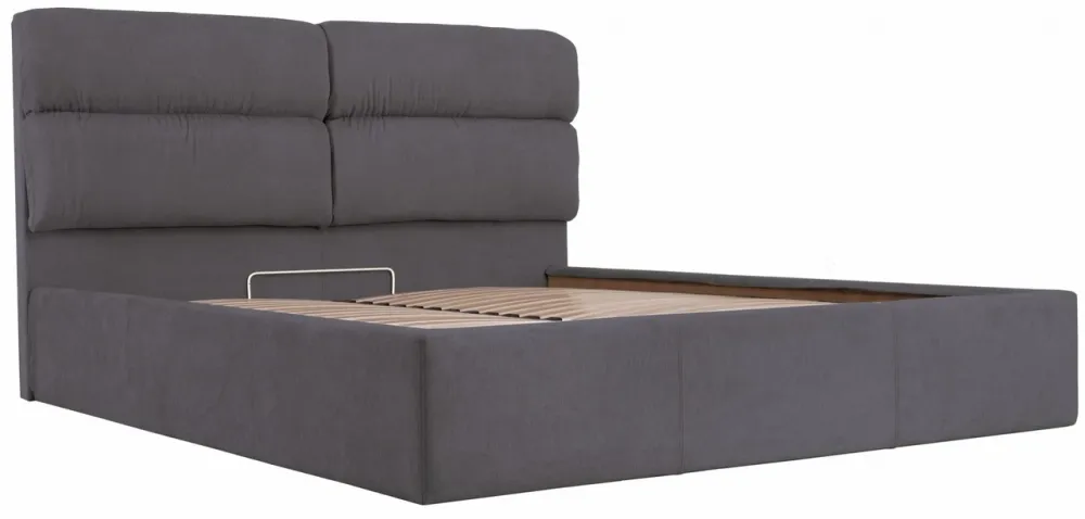 Кровать Oxford Comfort 140 х 190 см Мисти Dark Grey С подъемным механизмом и нишей для белья Темно-серый Киев - изображение 2