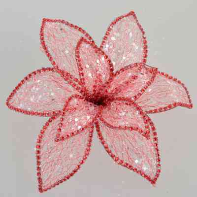 Ялинкова іграшка YES! Fun Квітка пуансетії Північне сяйво червона, 24*24см (750298) Вінниця