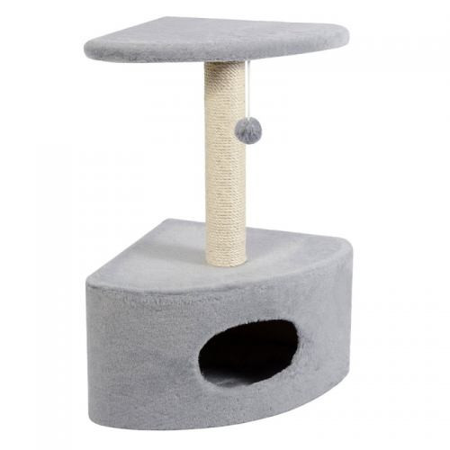 Дряпка Природа Д11у для котів кутова з будкою сіра 39x39x65 см Київ - фото 1