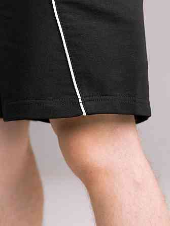 Чоловічі чорні шорти прямого крою весна/літо Pobedov Shape. Однотонні базові чоловічі чорні шорти Київ