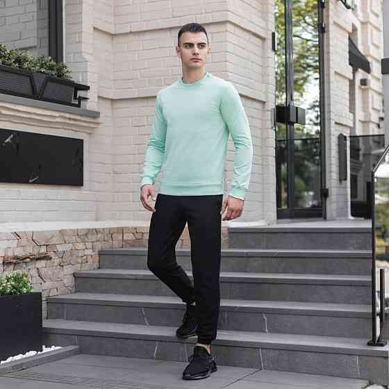 Світшот чоловічий однотонний ментоловий Pobedov 001 Київ