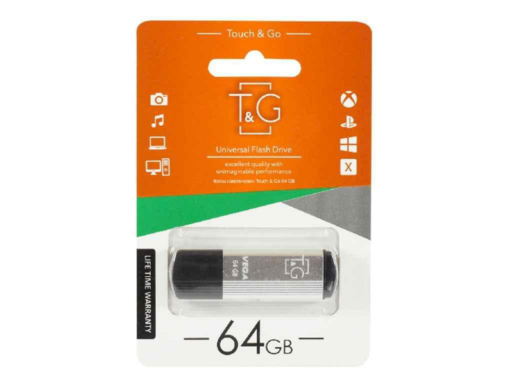Флешка USB 64GB 2.0 121 Vega series сіра ТМ TG Solmir Київ - фото 1