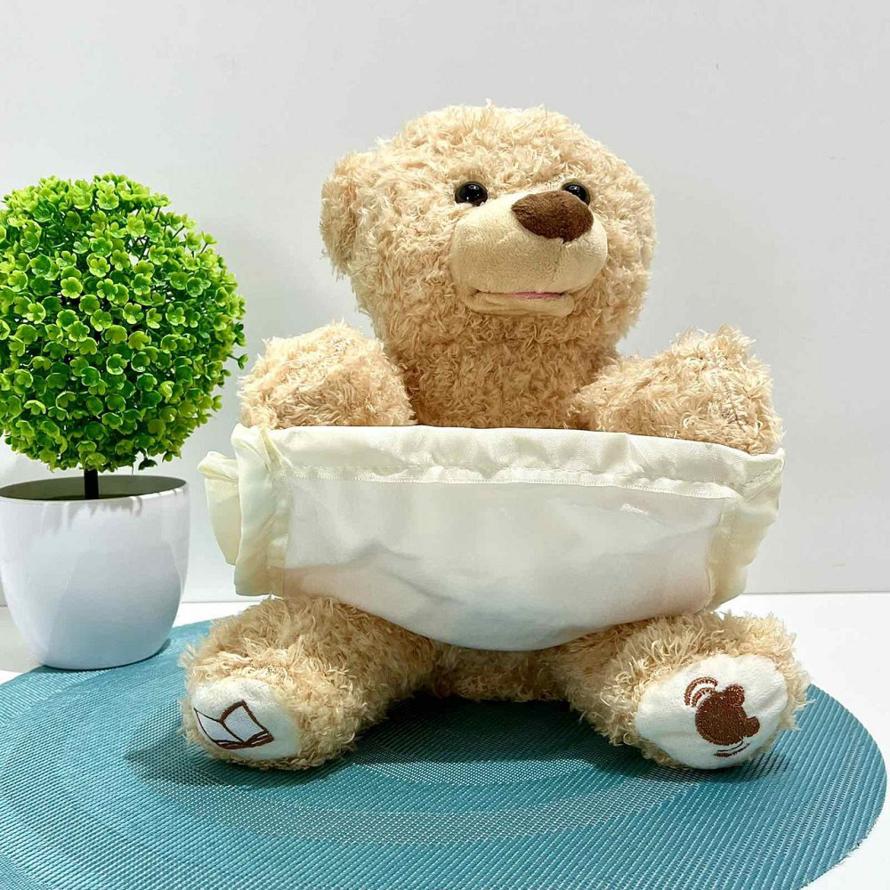 Ведмедик казкар інтерактивний грає в хованки розповідає казки Бежевий (M 5843 I UA) Чернігів - фото 3