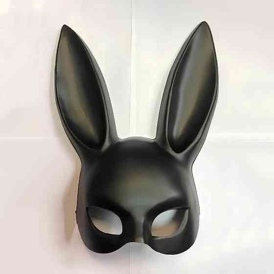 Маска кролика PlayBoy RESTEQ 36 см — черная матовая костюмная маска для вечеринок, косплея и Хэллоуина Киев