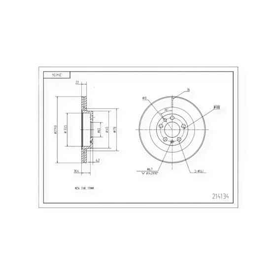 Диск Volken Bora, Polo 9N, Golf 4, Octavia Tour, Fabia передний (280mmx22mm) тормозной Мукачево