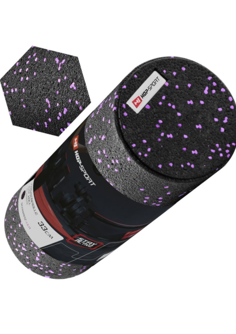 Роллер масажер (валик, ролик) гладкий заповнений Hop-Sport HS-P033SYG EPP 33см чорно-фіолетовий Київ - фото 4