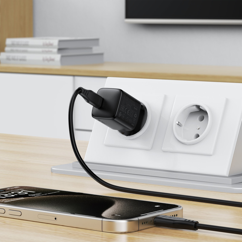 Сетевое зарядное устройство ACEFAST A118 PD30W mini GaN USB-C fast charger Black Киев - изображение 1