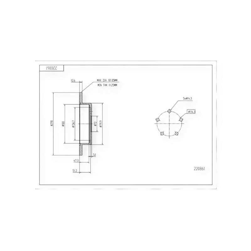 Диск Chrysler Voyager, Dodge Caravan (2000-) задній (d290x12,5mm) гальмівний Мукачево - фото 1