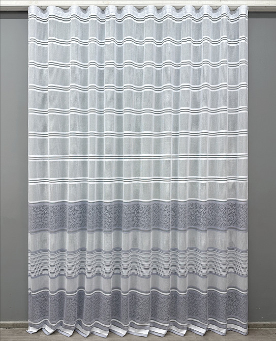 Тюль VR-Textil 1929т Жакард Білий з сірим 300х270 см (40-837) Київ - фото 2