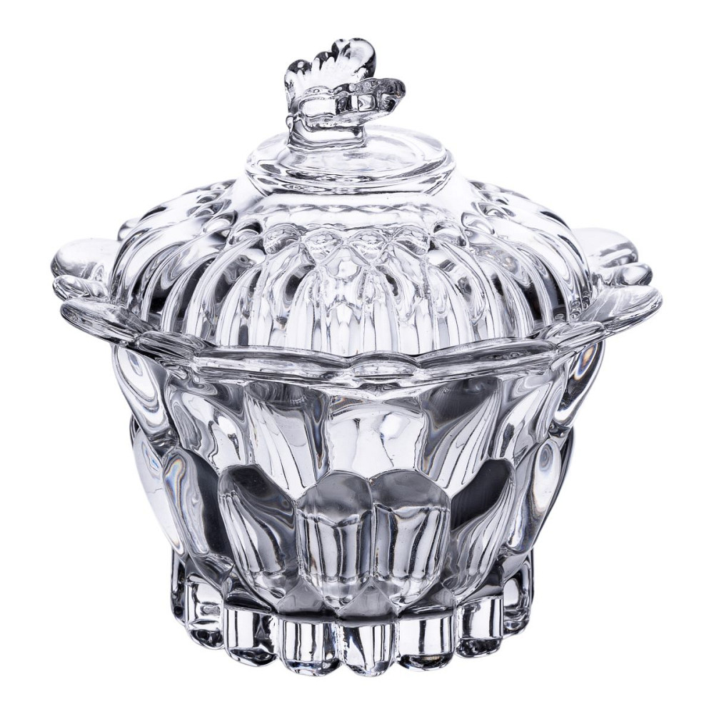 Yiwu Цукерниця скляна Ø9 см цукерниця з кришкою прозора HP-4-113 Коломыя - изображение 1