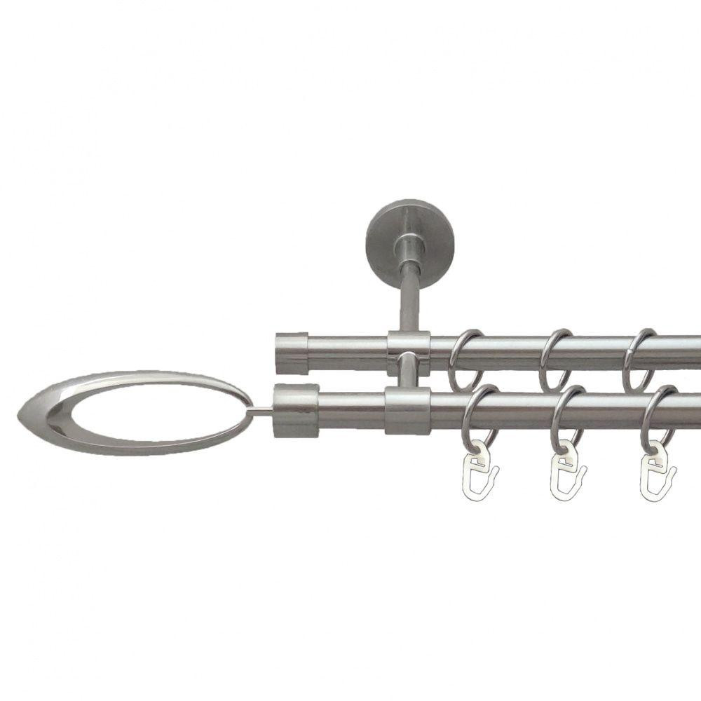 Карниз Orvit Венеція металевий дворядний закритий гладка труба кільце металеве Нержавіюча Сталь 16\16 мм 240 Львов - изображение 1