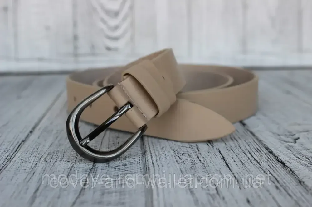 Світло-рожевий жіночий ремінь із натуральної шкіри 25мм Puos Київ - фото 5
