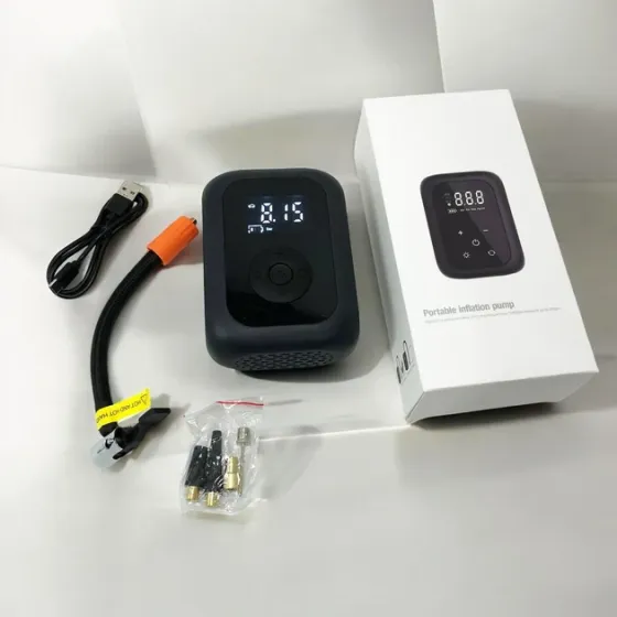 Портативний акумуляторний компресор із цифровим дисплеєм для авто, мото- та велосипеда, USB заряджання Одеса