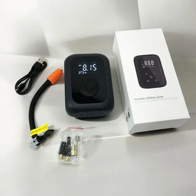 Портативний акумуляторний компресор із цифровим дисплеєм для авто, мото- та велосипеда, USB заряджання Одеса - фото 4