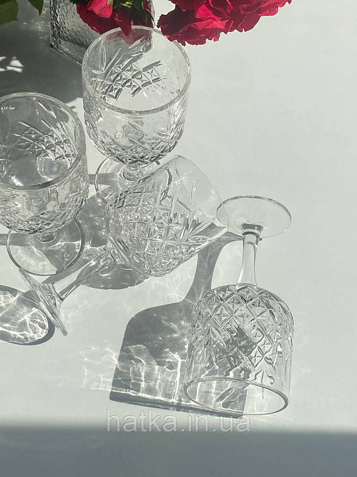 Набір келихів для вина коктейлю 6 шт "Мальбек" 430 мл 9х19 см товсте скло прозоре Київ - фото 5