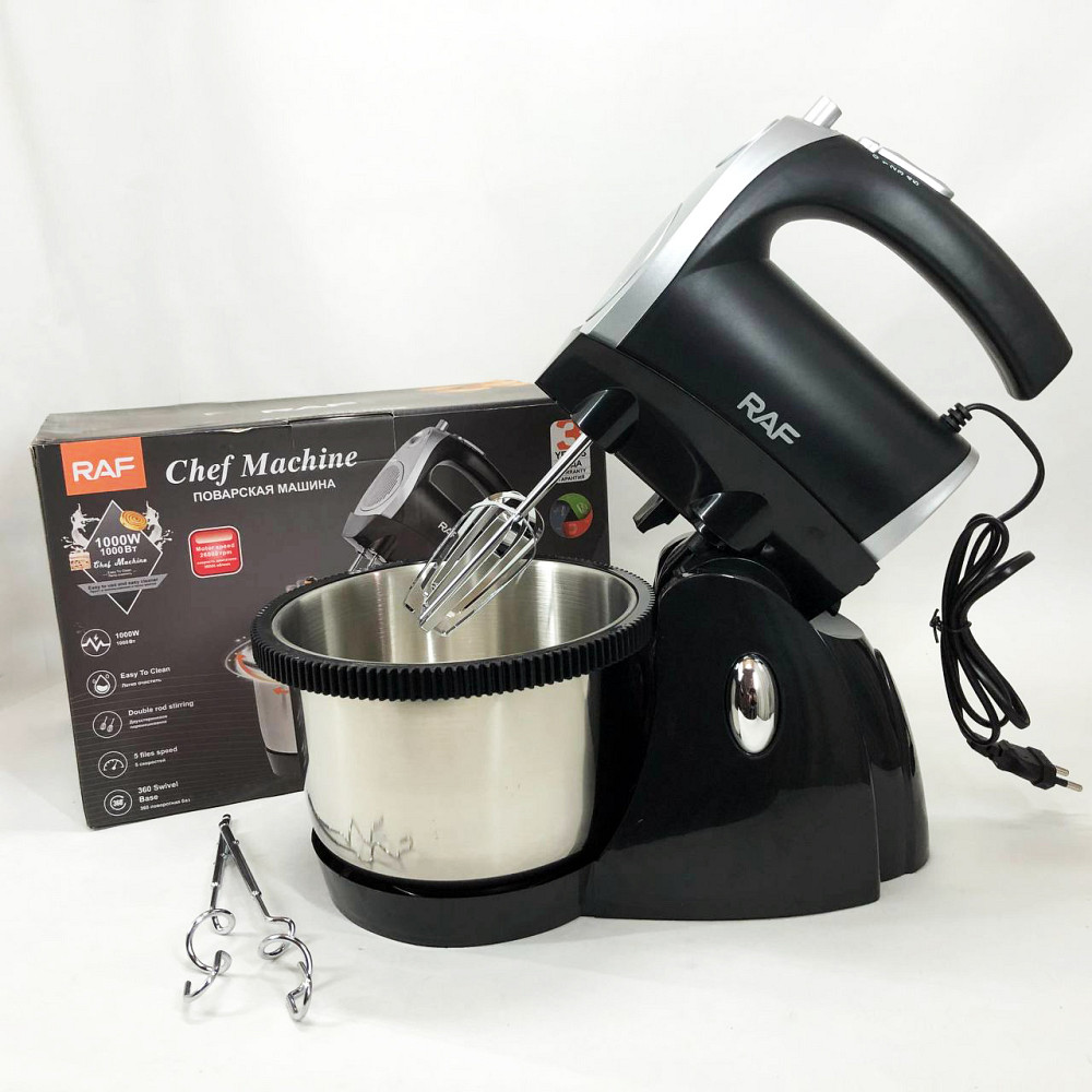 Стаціонарний міксер з чашею RAF R.6662 1000 Вт 3 л, Міксер ручний кухонний для приготування їжі UF-33 Івано-Франківськ - фото 9