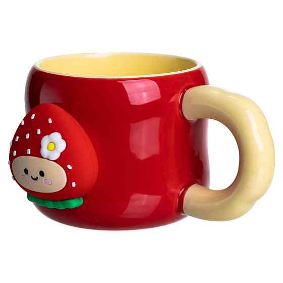 Кубок порцелянова з магнітом Поулиниця 400 (мл) подарункова кружка прикольна чашка для дітей на подарунок Червоний з жовтим SBR Київ