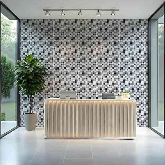 Декоративная ПВХ панель 960х480х4мм Черно-белая мозаика SW-00001432 Днепр