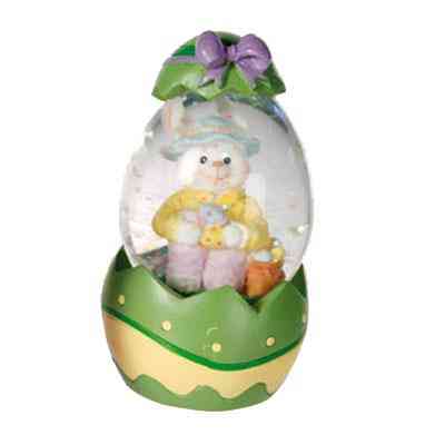 Яйце скляне "Великодній заєць" зелене 8,5х6 см. Рівне