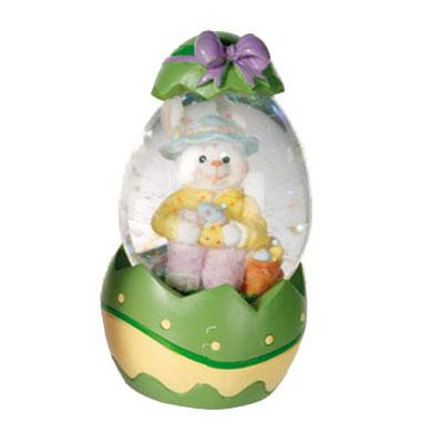 Яйце скляне "Великодній заєць" зелене 8,5х6 см. Рівне - фото 1