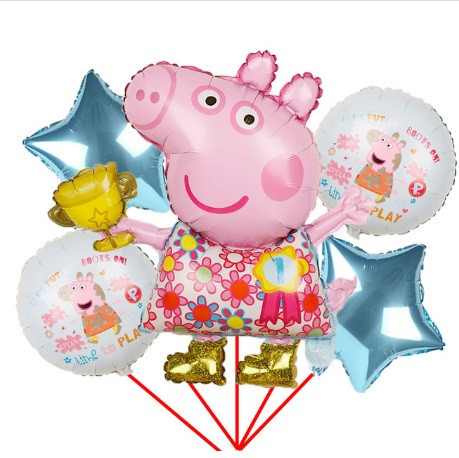 Шарики со свинкой Пеппой 5 штук разноцветный Киев - изображение 1
