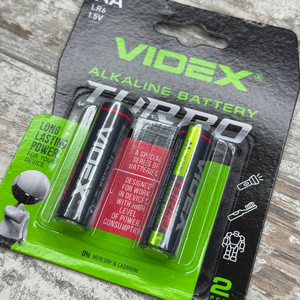 Батарейка AA LR6 Videx Turbo Alkaline щелочная 1.5В, надежный источник питания для техники и игрушек Киев - изображение 5