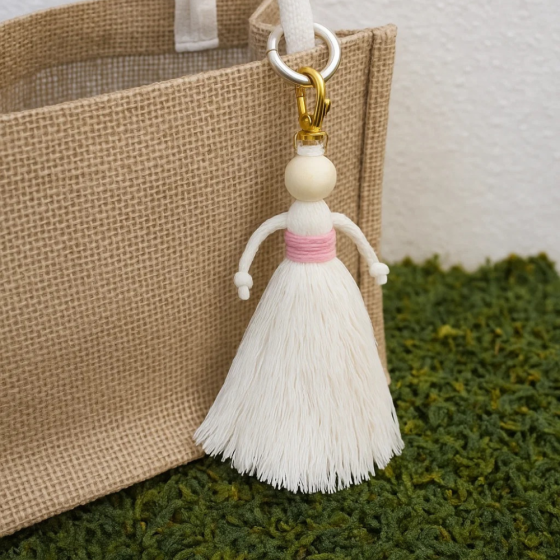 Набор макраме для рукоделия и плетения брелока 