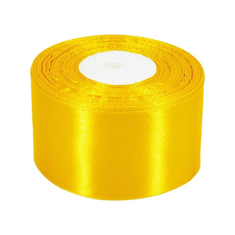 Атласная лента для рукоделия АБ-504, 5 см x 23 м, Желтый Винница - изображение 1
