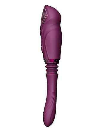 Компактна смарт секс-машина Zalo – Sesh Velvet Purple, 2 насадки, пульт ДК, кристал Swarovski Sex Aura Київ