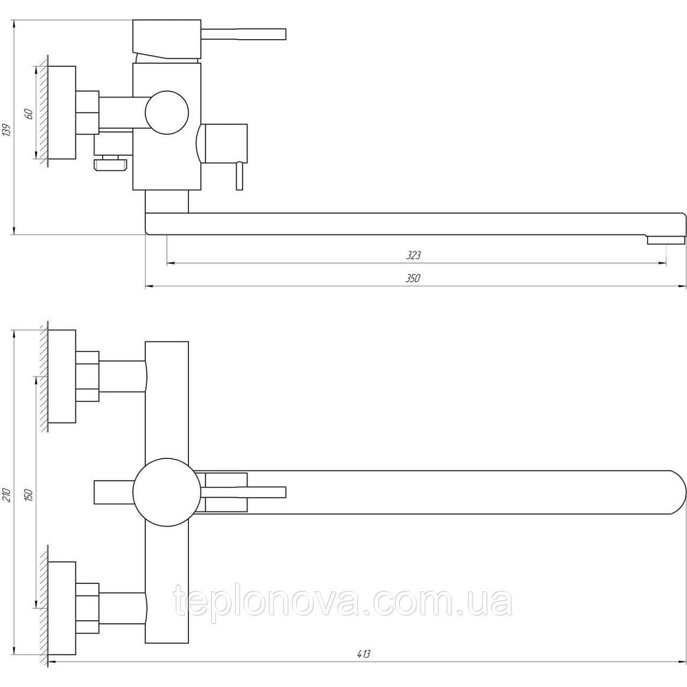 Смеситель для ванны Globus Lux WIEN SBT2-208 Черновцы - изображение 4