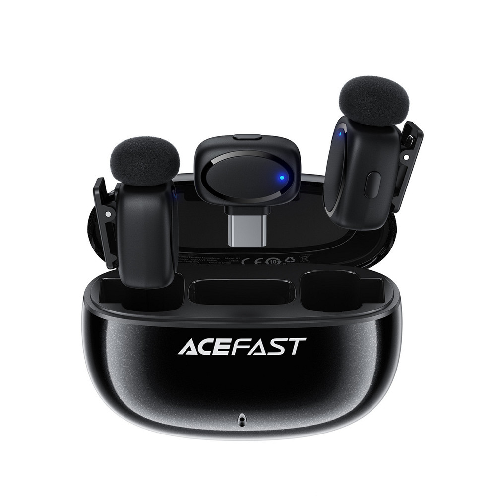 Бездротова мікрофонна система ACEFAST R2 dual-mic (Type-C) Black Київ - фото 1