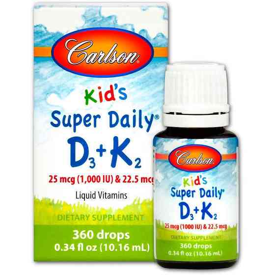 Витамины для детей D3+K2 (Kid's Super Daily D3+K2) 1000 МЕ/ 22.5 мкг 10.16 мл Киев