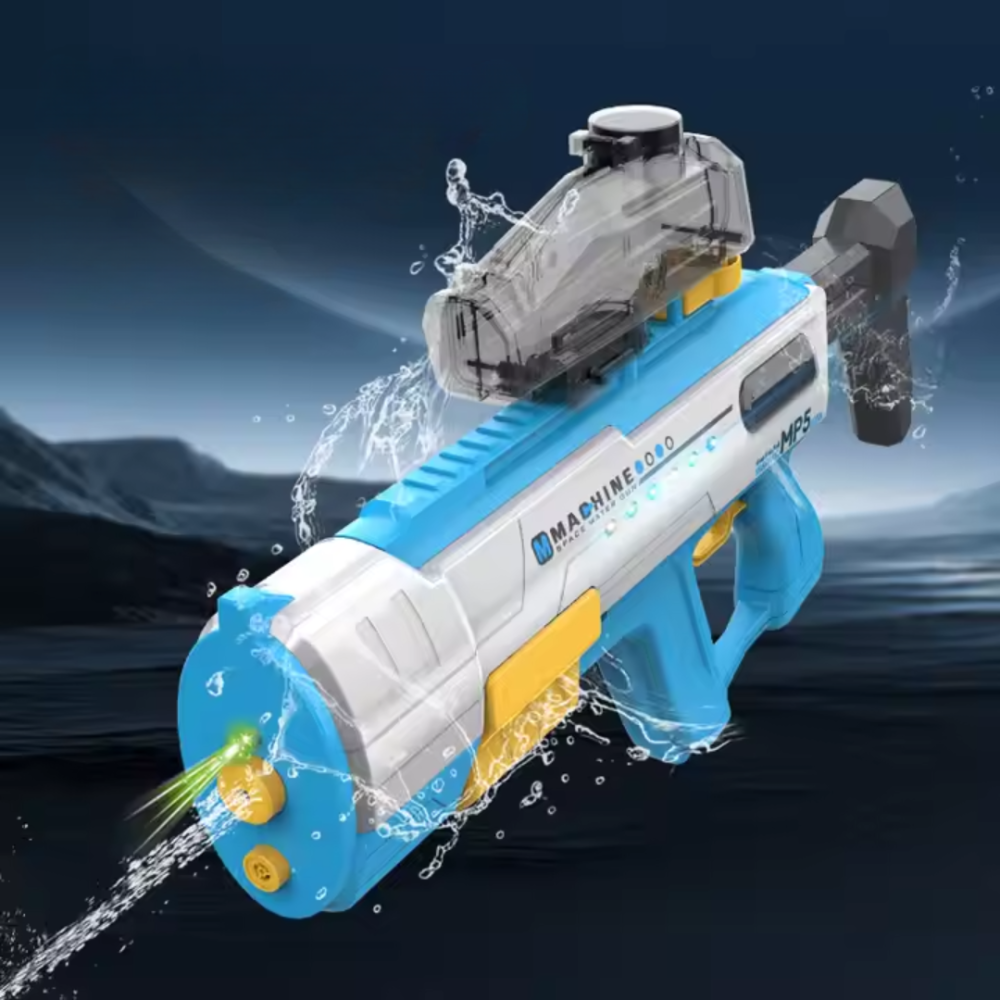 Водный пистолет, мощный бластер с подсветкой, аккумуляторный, игрушечный водяной автомат для детей, синий Каменец-Подольский - изображение 4