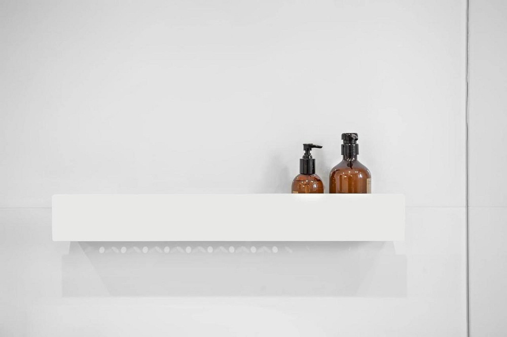 Полка для душа DABSTORY 01-004-0250-W-B-FBA Белая 25 см навесная нержавеющая стальная угловая стойка Киев - изображение 4