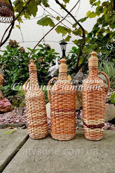 Плетеные бутылки на подарок ( 3 шт.) Киев - изображение 1