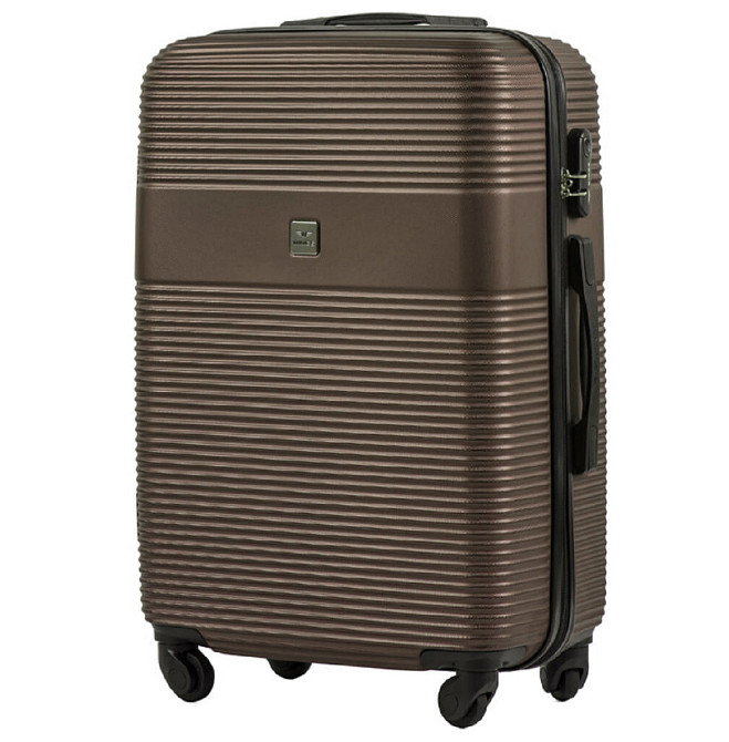 Валіза пластикова Wings 5398 середня 65 см коричнева Київ - фото 1
