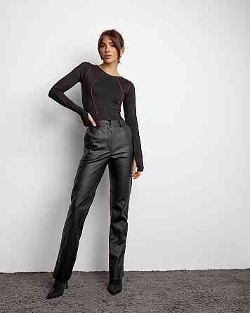 Жіночий базовий боді з кантом біфлекс Чорний, 46/48 Одеса