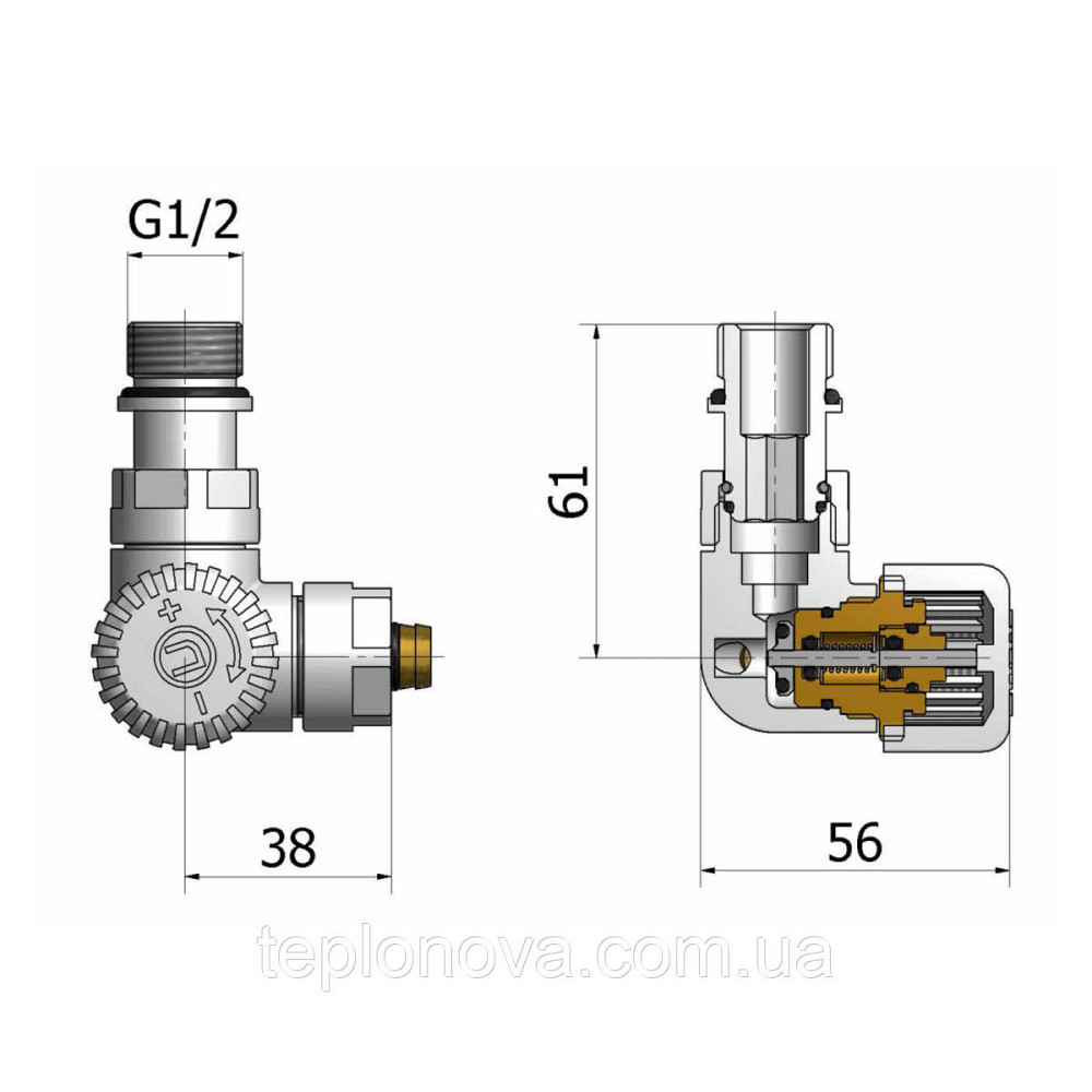 Комплект вентилей термостатический Vario Term VISION 3-х осевой, левый, черный структурный Черновцы - изображение 4