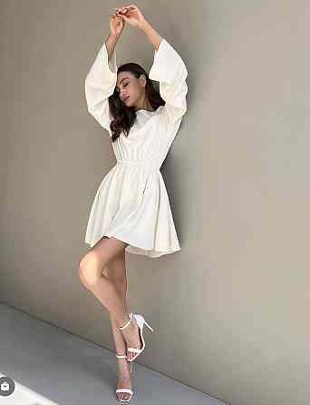 Женское романтическое мини платье с открытой спиной. Молочный Одесса