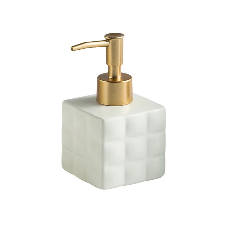 Дозатор для жидкого мыла керамический, диспенсер мыла для ванной комнаты и кухни Белый Каменец-Подольский - изображение 1
