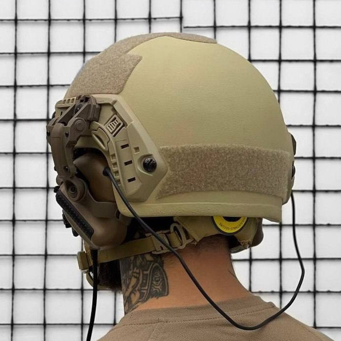 Тактичний комплект шолом Fast + навушники М32 + кріплення під шолом (Койот) Вінниця - фото 5