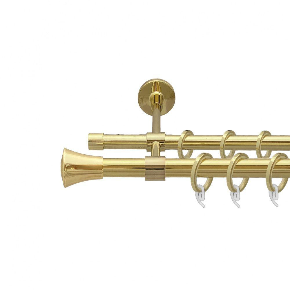 Карниз Orvit Принц металевий дворядний закритий гладка труба кільце фасонне металеве  Золото 19\16 мм 200 см Львов - изображение 1