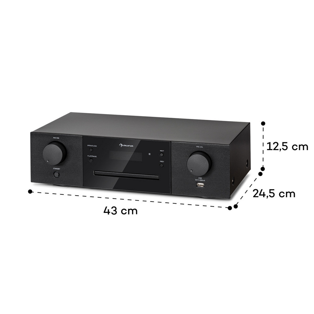 CD-1000 DG CD-плеер USB MP3 Пульт дистанционного управления Светодиодный дисплей Алюминий Черный (Германия, Ровно - изображение 7