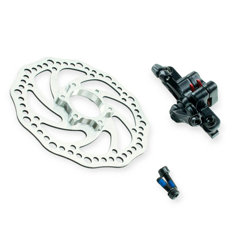 Велотормоз сборе дисковый 140 задний (вибрейк) (тормозная машинка) (калипер) F160, R140 в Мукачево - изображение 1