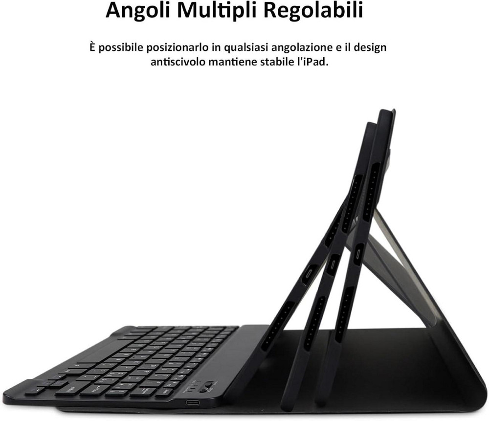 Клавиатурный чехол для iPad Pro 11 (M4) с держателем для Apple Pencil Bluetooth съемный QWERTY черный PU Киев - изображение 5