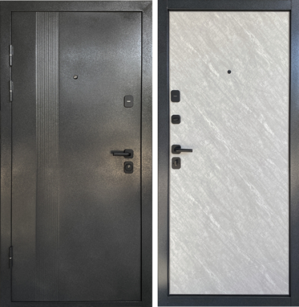 Вхідні двері Буковель Чорний муар+Бетон сірий 960х2050 см Вхідні двері для приватного будинку Київ