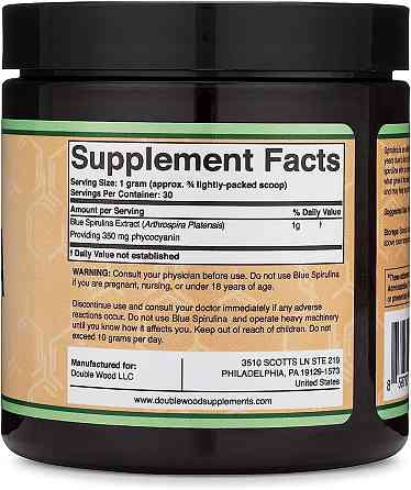 Блакитна спіруліна Double Wood Supplements Blue Spirulina Extract 30 grams Луцьк