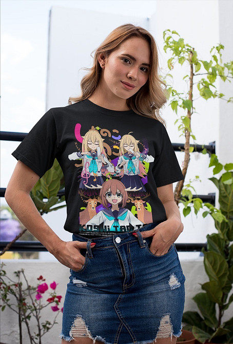 Футболка з аніме принтом Схіканоко Аніме Гірл Ноконоко оверсайз (S/M/L) Чорний AnimeJ0395 Дніпро - фото 3