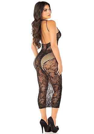 Платье Leg Avenue Rhinestone Lace and Net Bodycon Dress One Size, Black Sex Aura Киев